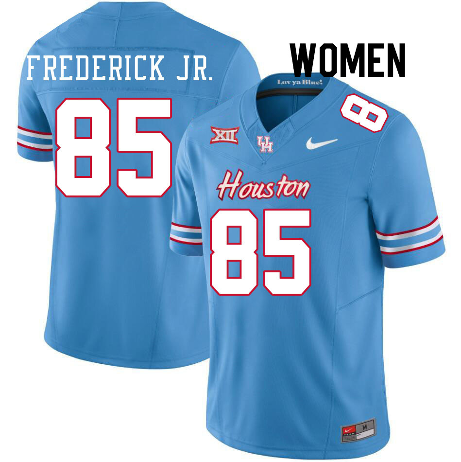 Women #85 Traville Frederick Jr. Houston Cougars College Football Jerseys Stitched-Oilers